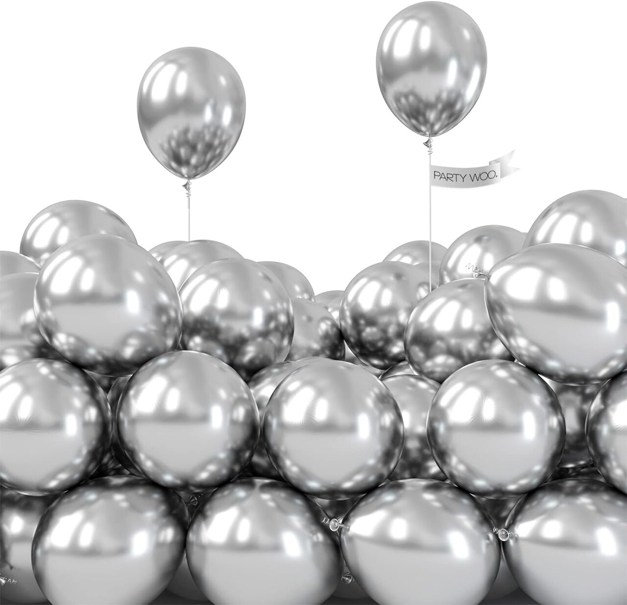 Metallic Silver Balloons, 120 pcs 5 Inch Silver Metallic Balloons, Silver Balloons for Balloon Garland or Arch as Wedding Decorations, Birthday Decorations, Party Decorations, Silver-G102